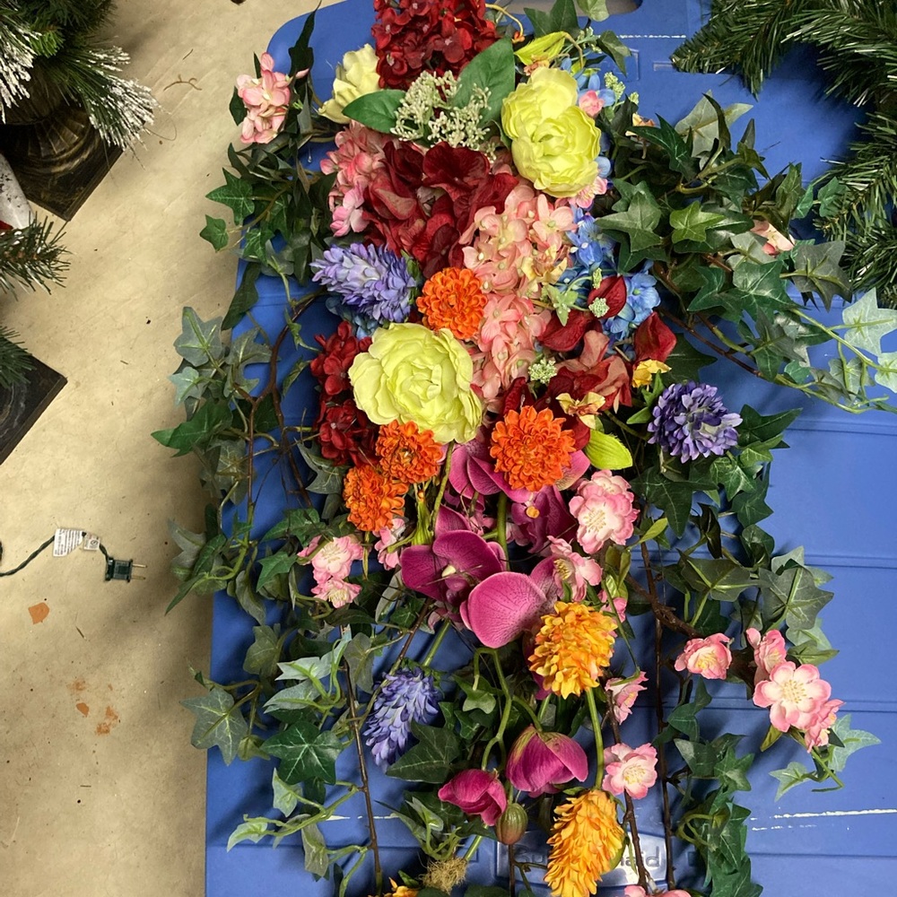 Spring/Summer floral “Wreath” swag for door